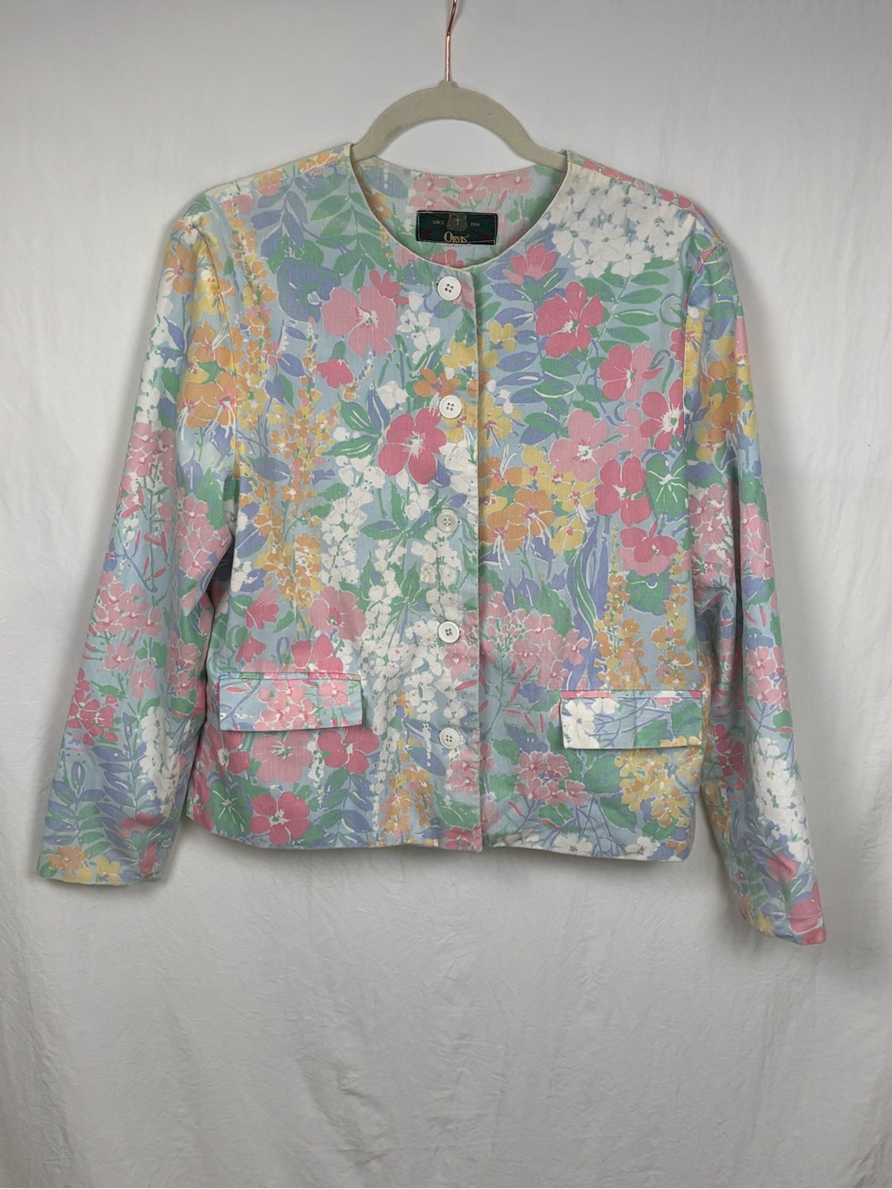 Vintage Orvis women’s Pastel Floral Button Jacket Blazer - cottage whimsy style